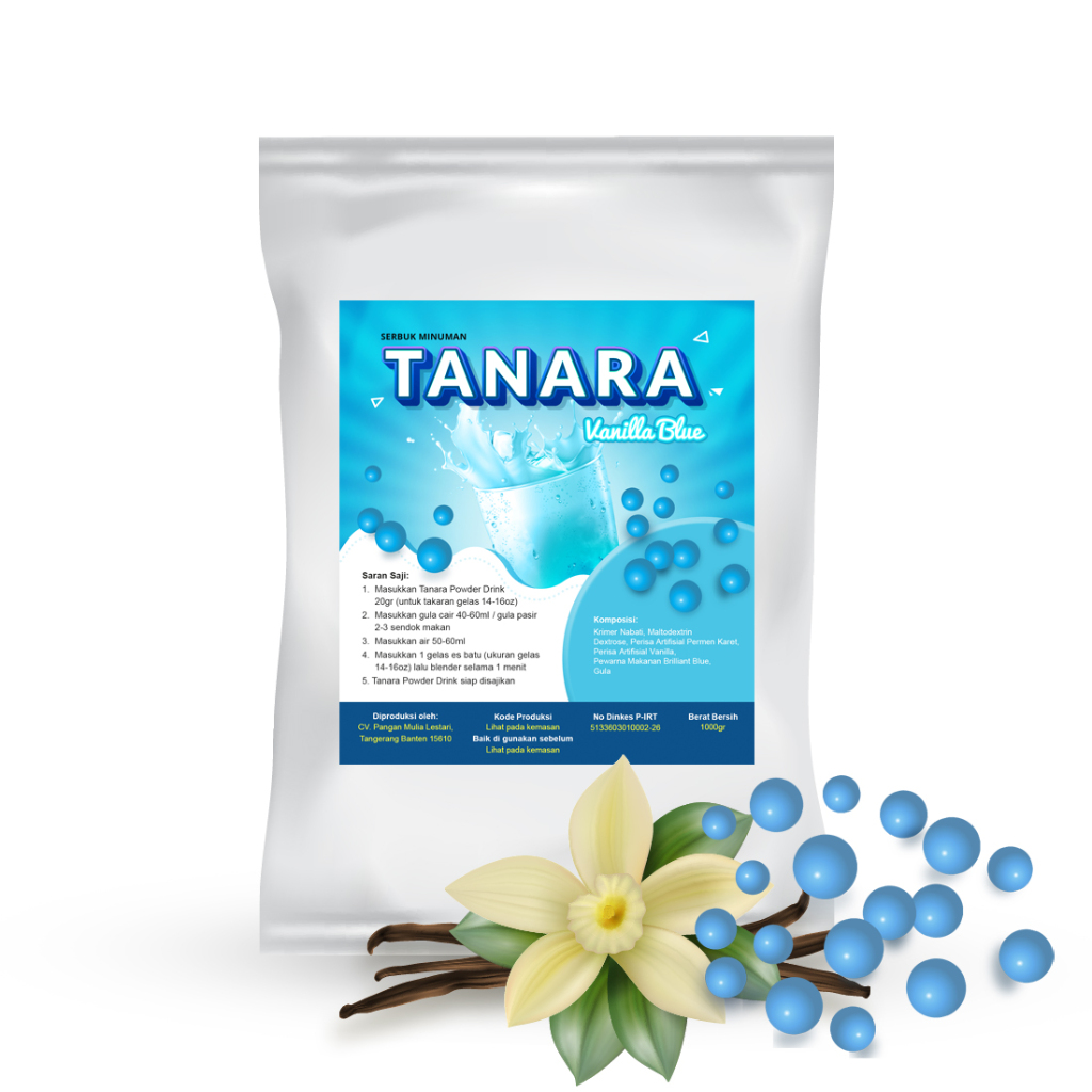 

Vanilla Blue Powder 500gr - Minuman Milkshake Ice Blend Bubble Drink - Tanara Powder