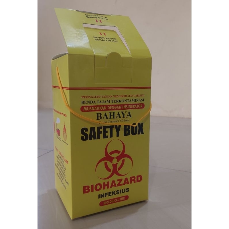 SAFETY BOX MEDIS 5 LITER/SAFETY BOX MEDIS/SAFETY BOX LIMBAH MEDIS/ALKES/BOX 5 L/BOX MEDIS HAZARD 5 L