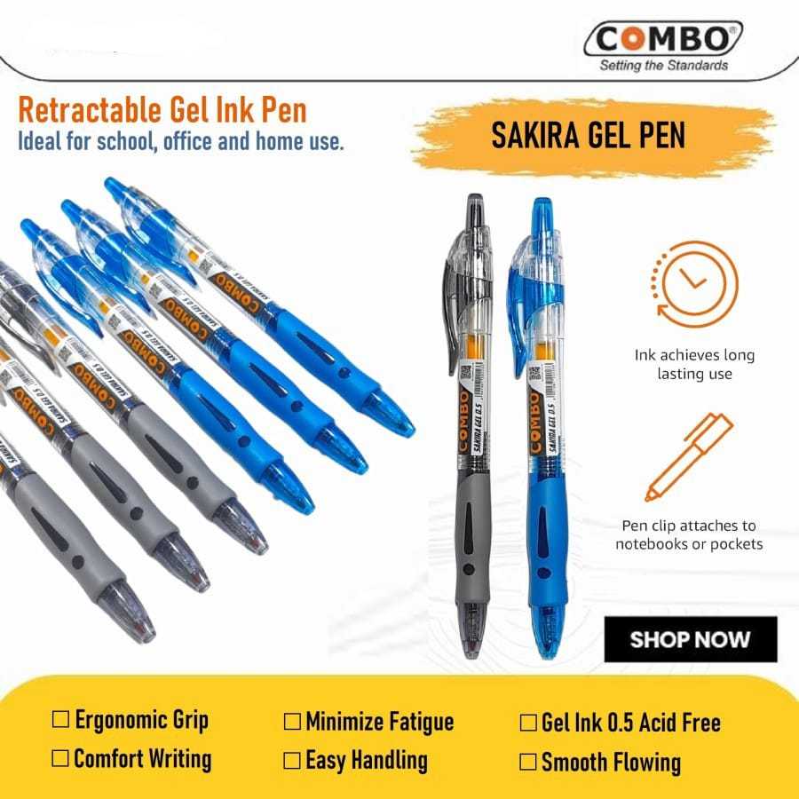 

Retractable pen / Pulpen Cetek / Pulpen Gel / Round tip Bolpoin Sakira