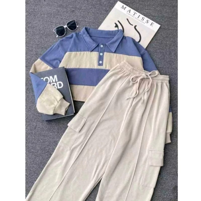 ONE SET VIOLLY CELANA CARGO ONE SET WANITA