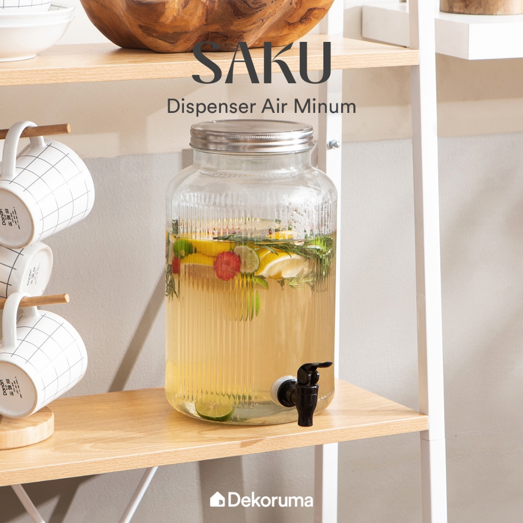 Dekoruma SAKU Dispenser Air Minum dari Kaca 5.5L
