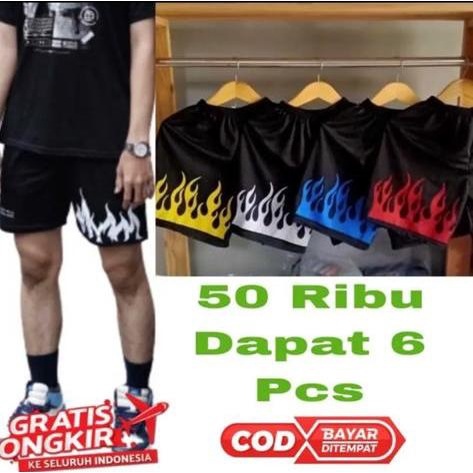 PAKET 6 PCS CELANA PENDEK COWOK MOTIF API