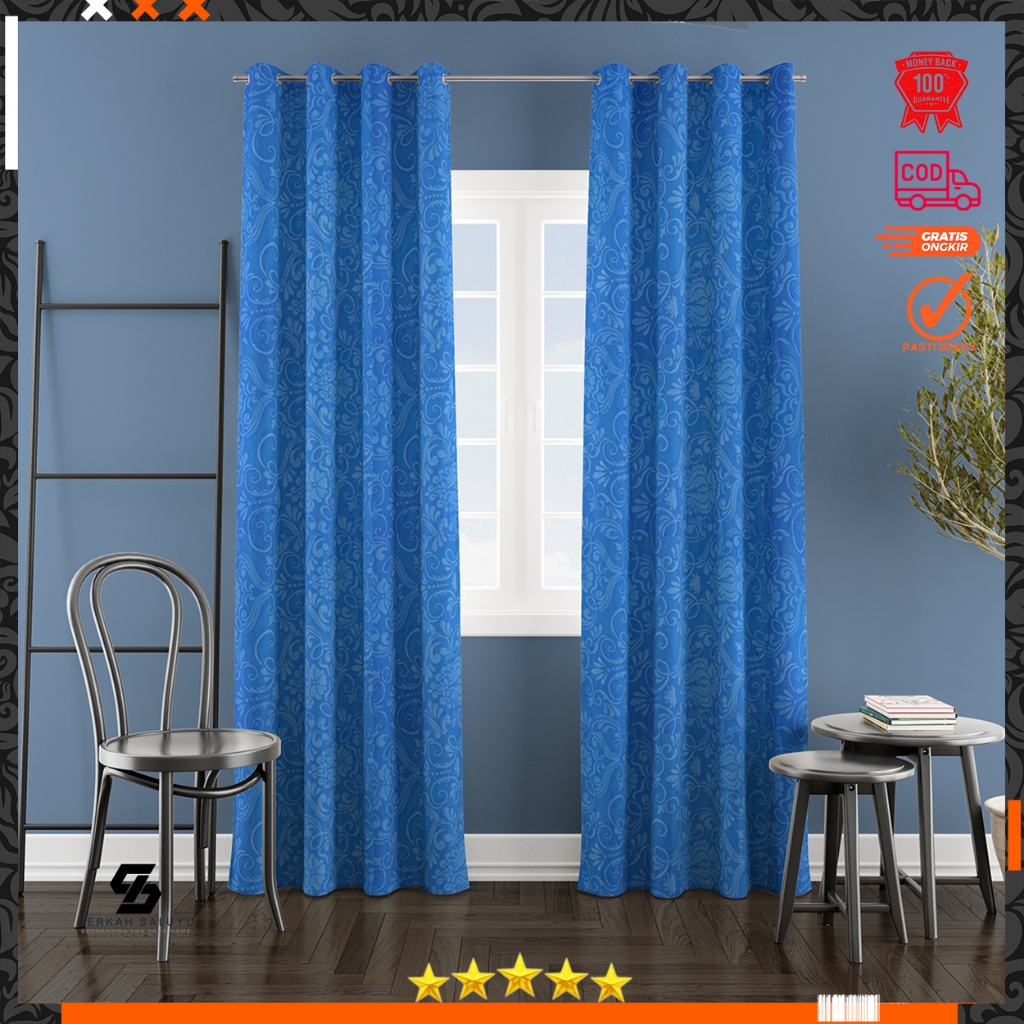 Gorden jendela polos motif embos ring hordeng Gordyn korden hordeng tirai  pintu kamar Termurah