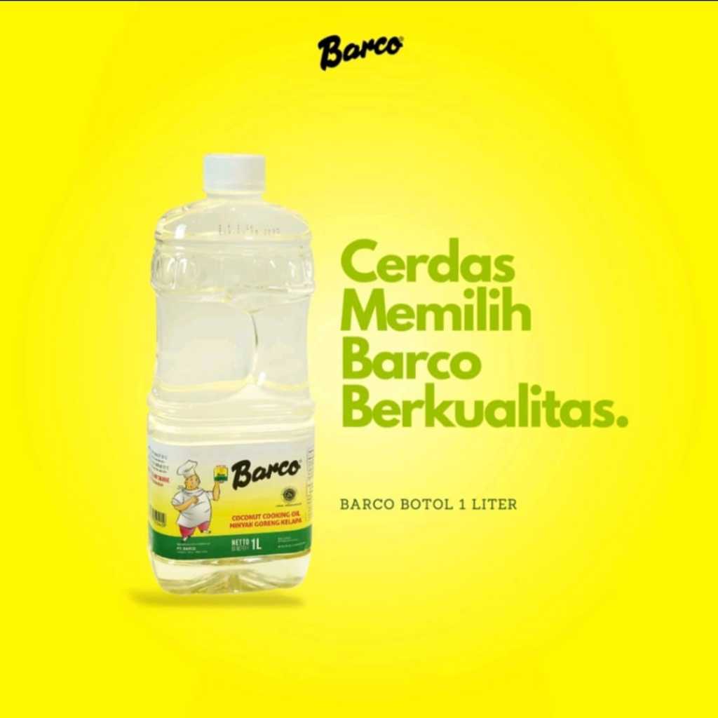 

Barco 1 liter kemasan botol minyak goreng kelapa