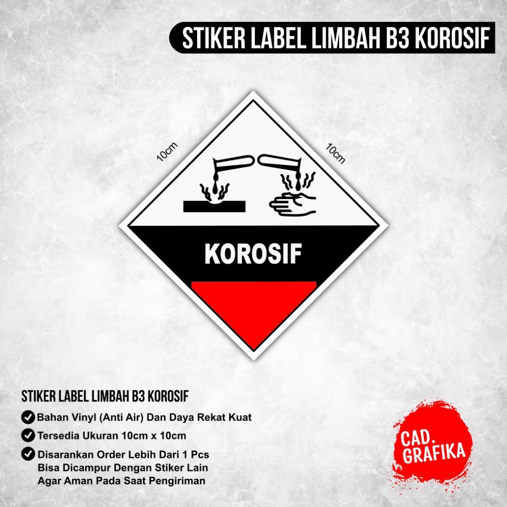 

Stiker Label Limbah B3 Korosif