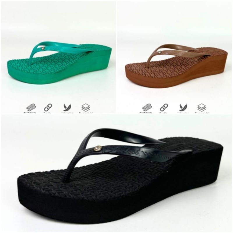 LOZTA Sendal Tinggi Wanita 5cm Wedges Jepit Karet Empuk 01 Series