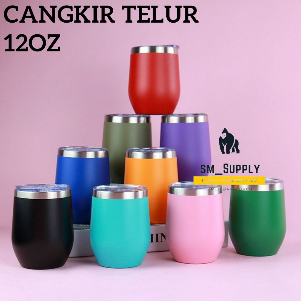 Tumbler Gelas Cangkir Mug Kopi Stainless Steel Double Wall Anti Panas / Mug Telur / Mug Egg tumbler 