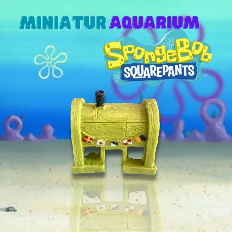 Hiasan Aquarium Dekorasi Miniatur Unik Spongebob