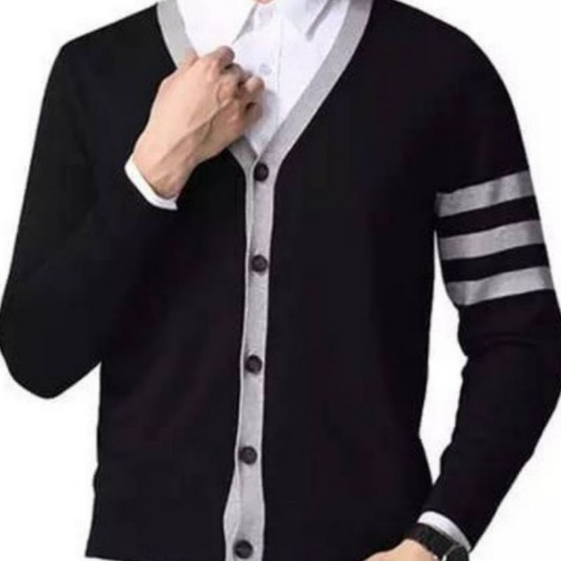 Cardigan Rajut Pria/V neck Sweater Rajut Cardigan Pria