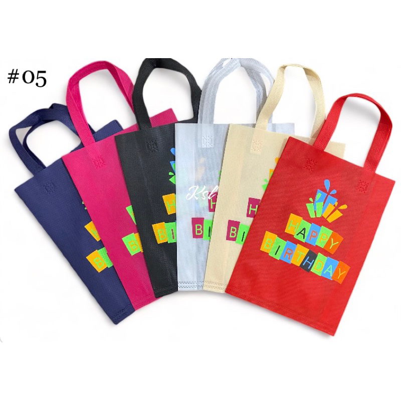 

Tas Spunbond / Tas Kain Belanja / Goodie Bag HLS ( tali lipat samping press bawah ) ULANG TAHUN 25x35+8