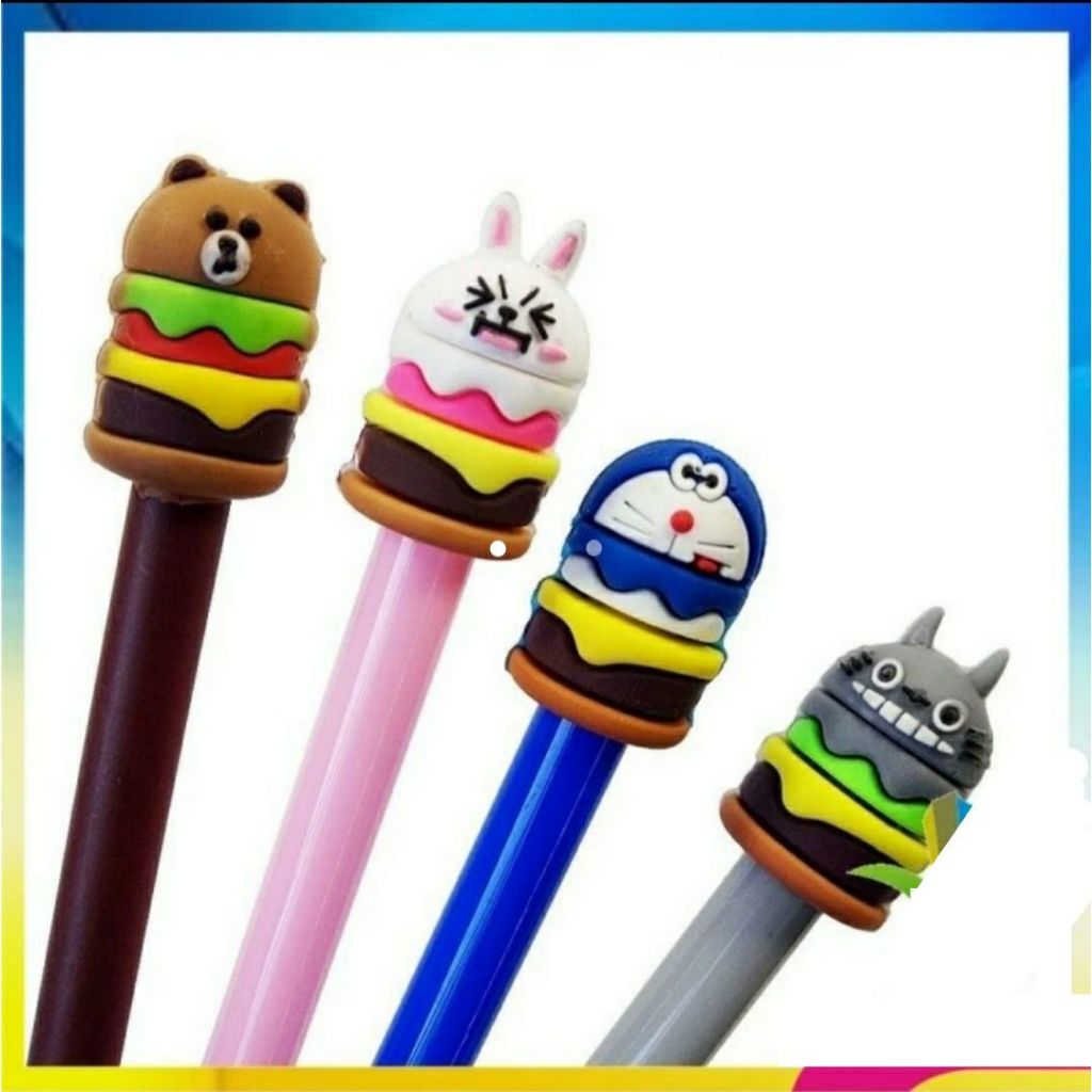 

Pena Hamburger Cartoon/ Pulpen Burger Unik/Pen Burger Kartun - Cat