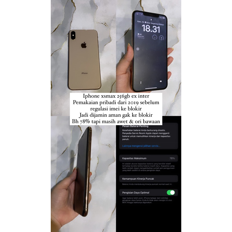 iphone xsmax 256gb garansi inter