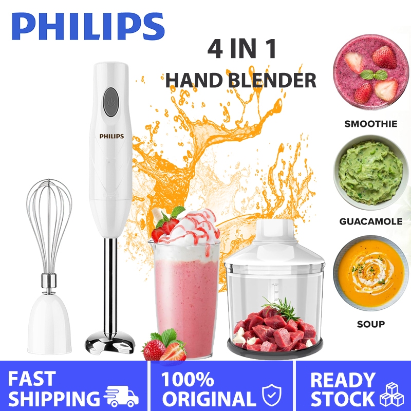 Hand Blender philips 4 in 1 Multifungsi Blender Tangan Stainless Steel Juicer 250W  Pengocok Telur Elektrik / Juicer Grinde Pencampur / baby food machine