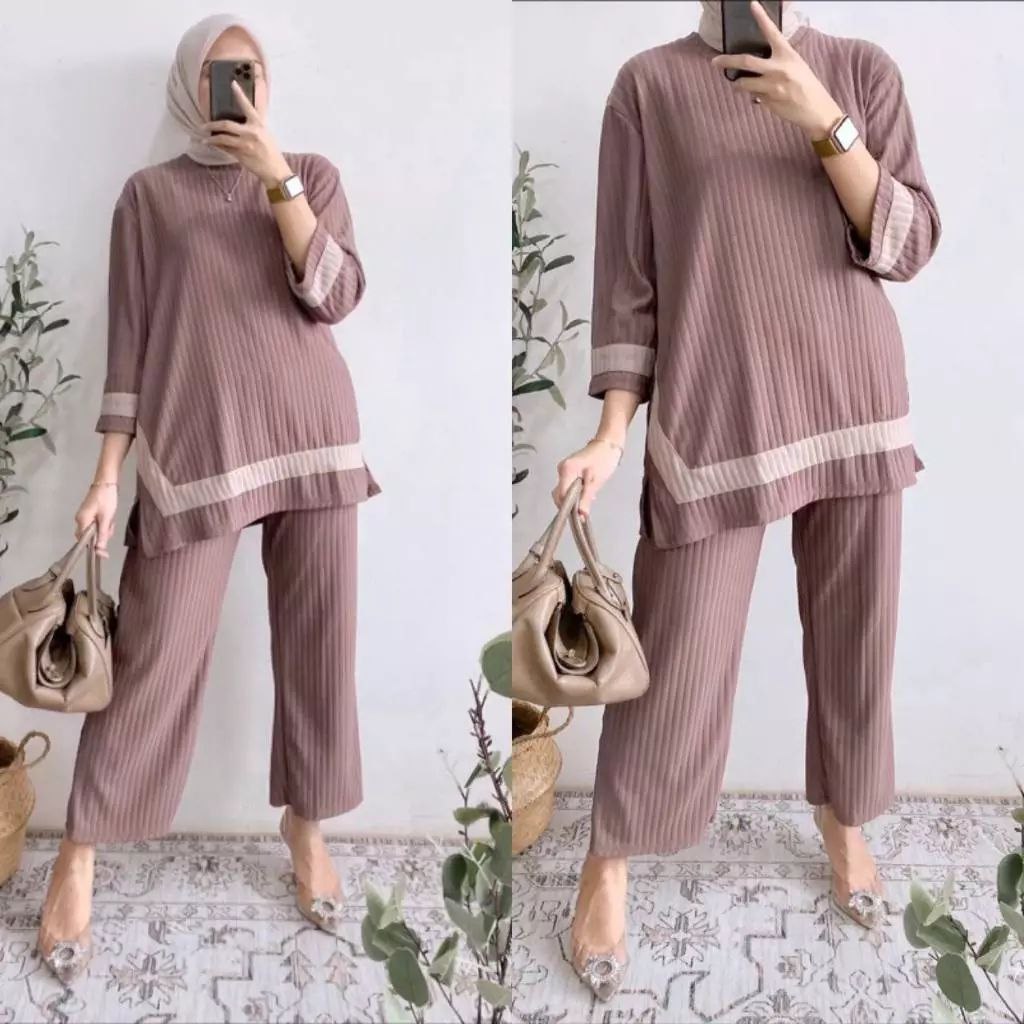 ONE SET AMIRA TERBARU KEKINIAN | New Amira set | One set Daily | Setelan knit Murah | Setcel Wanita|
