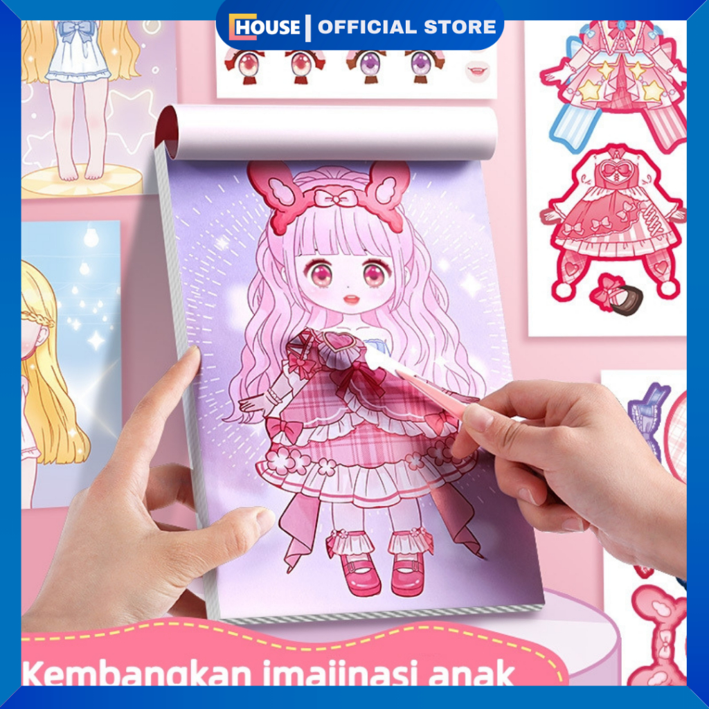 

Buku Sticker Diy/ Sticker Dress Up Book/ Buku Sticker Diy Fashion Diary BP Jadul Lucu Sticker Dress Up Book Korea