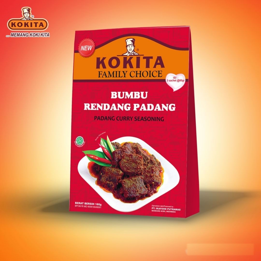 

Kokita Bumbu Rendang Padang Family Choice 180gr (Isi 3 sachet @60g)