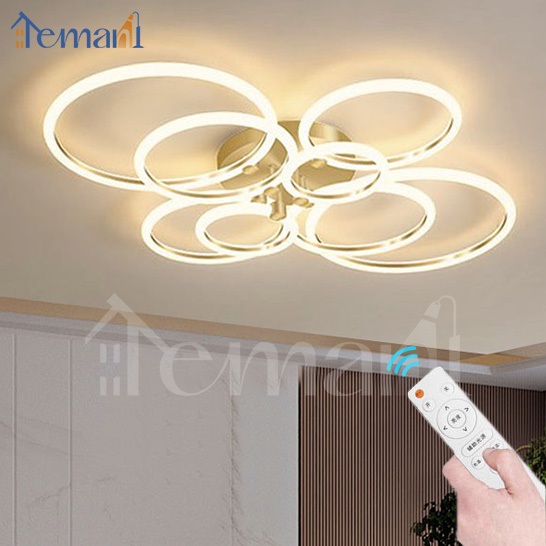 Lampu Plafon Minimalis Lampu Gantung Ruang Tamu Remote LED 3 Warna peredupan tanpa langkah Lampu Gan