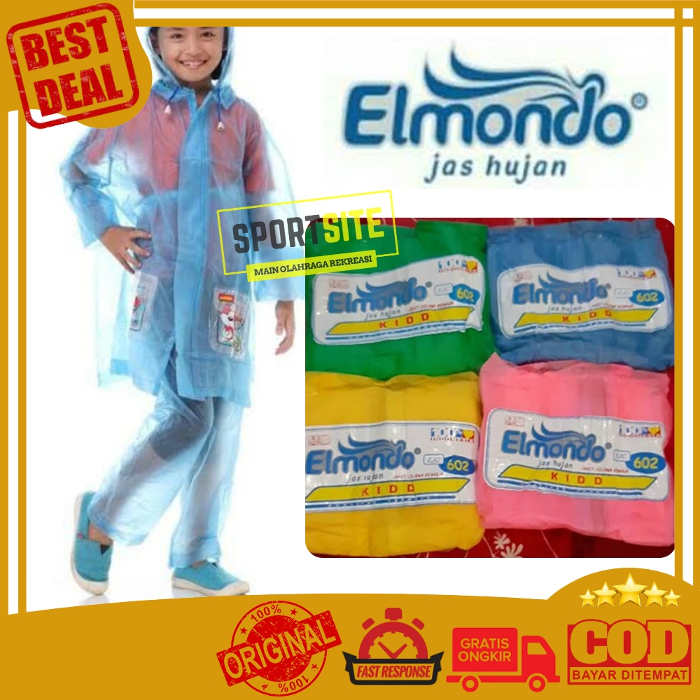 Jas Hujan Elmondo Kidd Stelan Remaja Raincoat Waterproof Elmondo EJC 602 New Basic Setelan Anak Kids
