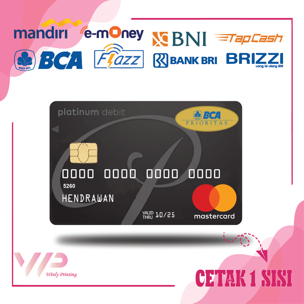 KARTU EMONEY DEBIT KREDIT BCA PLATINUM BROWN MANDIRI FLAZZ BCA GEN 2 BNI TAPCASH BRIZZI BRI - 1 SISI