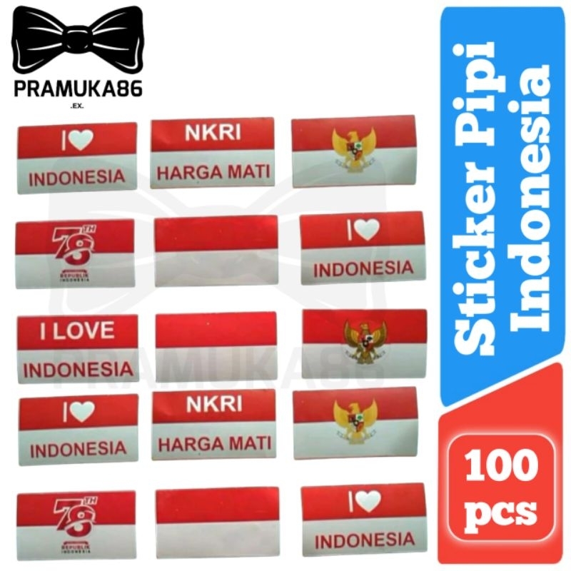 

(100pcs) Sticker Pipi Merah Putih / Tempelan pipi Indonesia 17an