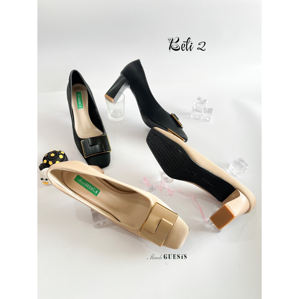 Beti 2 Heels Wanita Tapak Tahu 7 CM Cocok untuk jalan-jalan