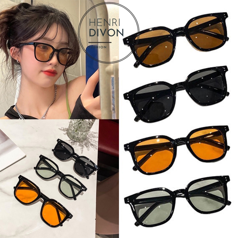 Kacamata Hitam Wanita Bentuk Kotak Bingkai Tebal Gaya Retro Vintage Kaca Mata Fashion Korean Style