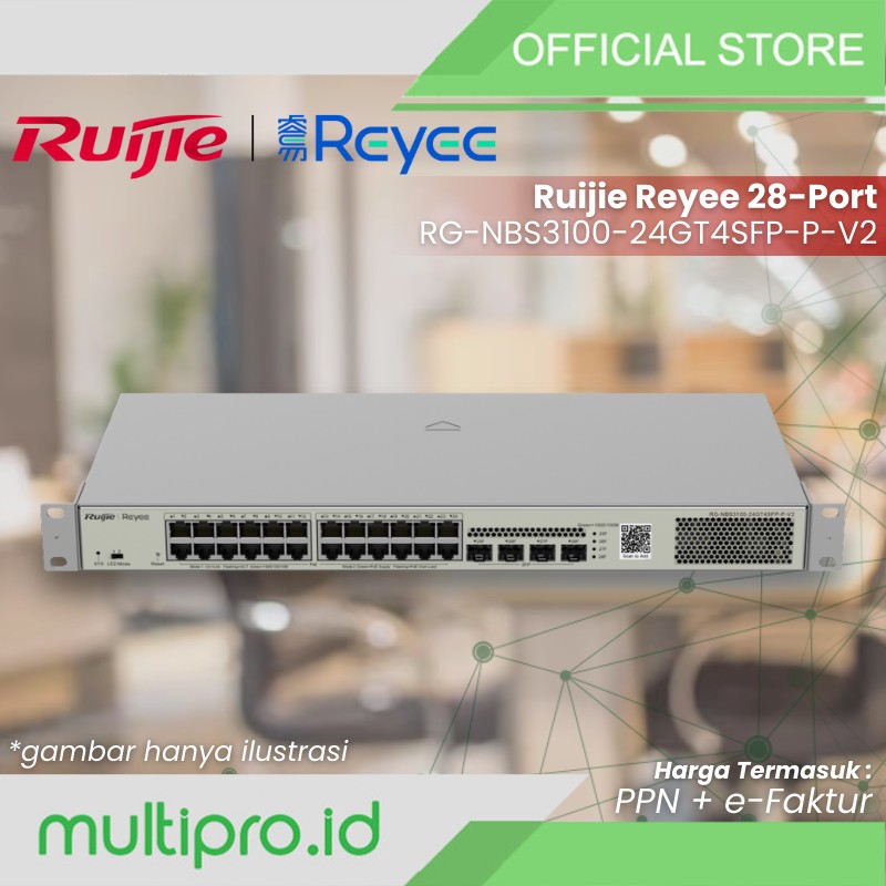 Ruijie RG-NBS3100-24GT4SFP-P-V2 28-Port Gigabit Layer 2 Cloud Managed