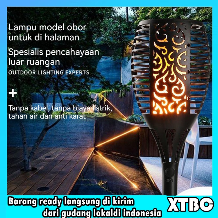 XTBC Lampu Taman Obor Solar LED/ Lampu Taman Tancap Model Obor Tenaga Surya LED / Lampu Api Taman Ta