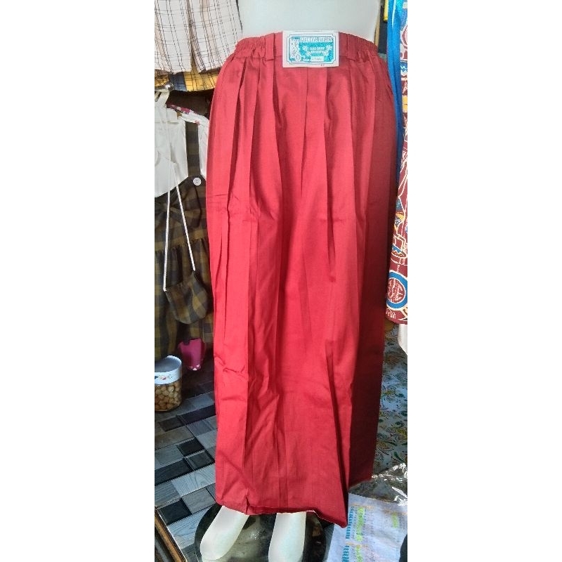 rok panjang rempel SD drill,  merah dan Pramuka