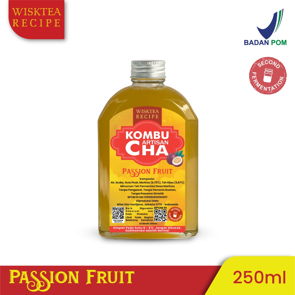 

Wisk Tea Artisan KOMBUCHA PASSION FRUIT (MARKISA) 250ml