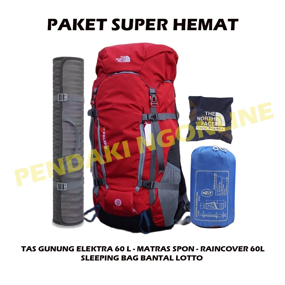 Tas Gunung Carrier Plus SB dan Matras - Paket Camping Super hemat Plus Sleeping Bag Tas Keril