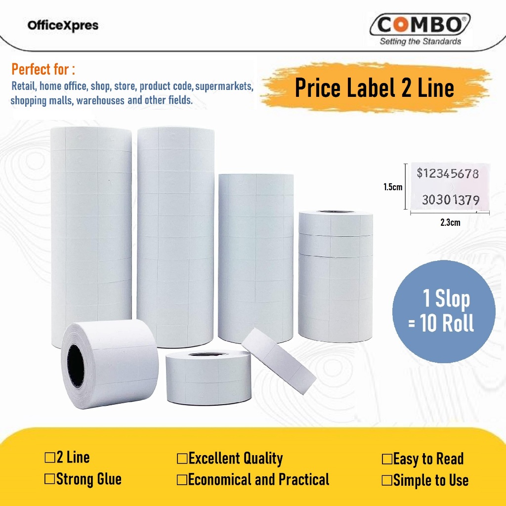 

Label Harga 2 Baris / Price Label 2 Line Putih / Isi Label Tembakan Putih Combo