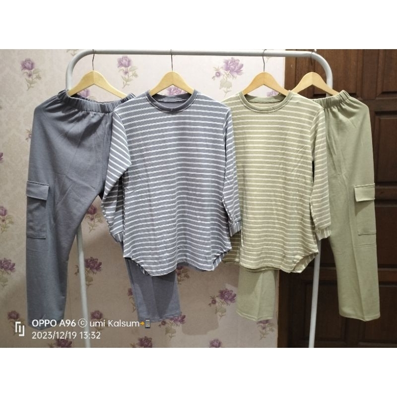 setelan celana wanita/ baju wanita/ setelan cargo