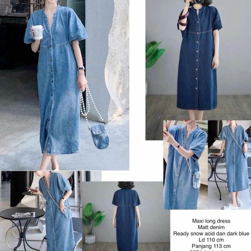 Dress Denim Lengan pendek