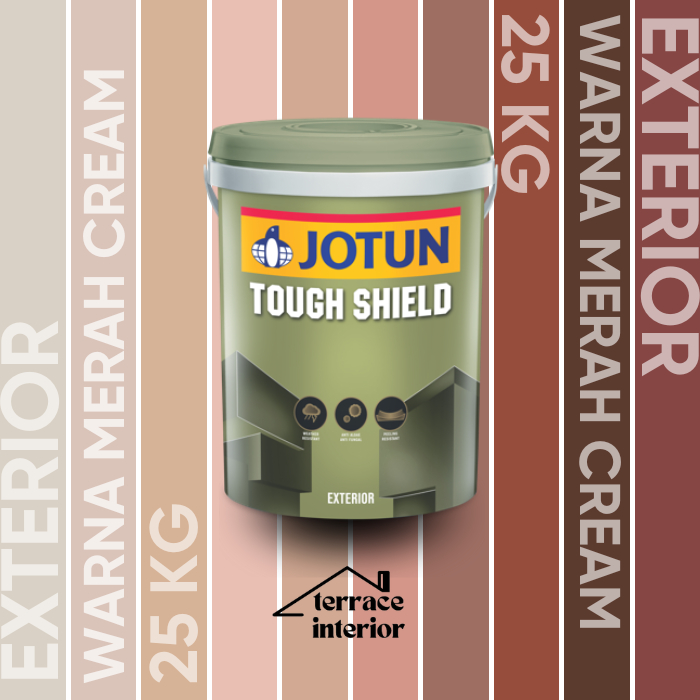 Cat Tembok Tough Shield Jotun warna Merah - Cream 25 kg