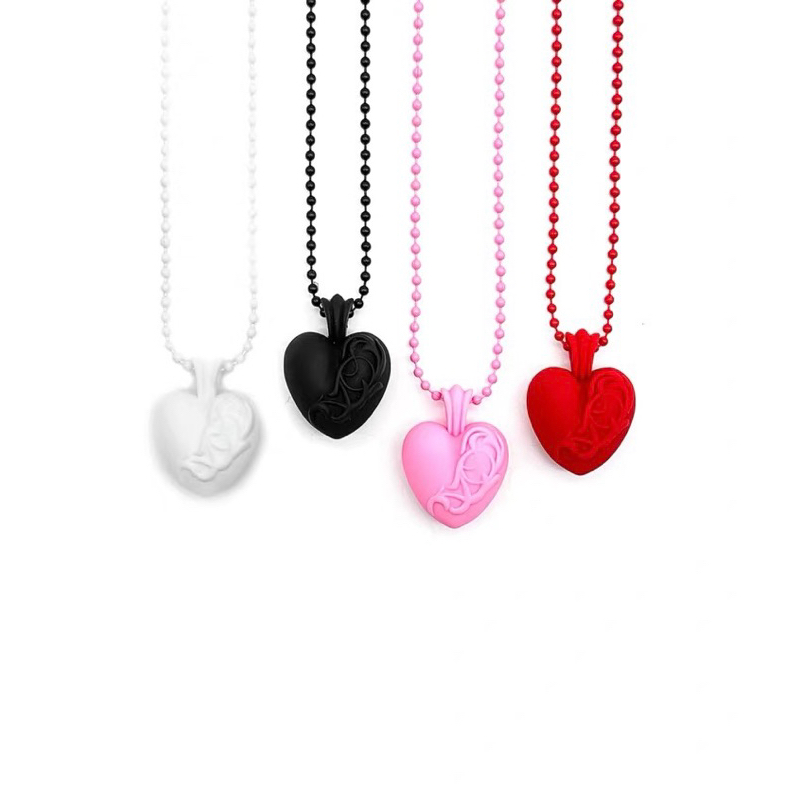 BLUEPINKCO Chrome Hearts Official Tokyo Anniversary 20th Silicone Rubber Heart Necklace Lalisa Chain