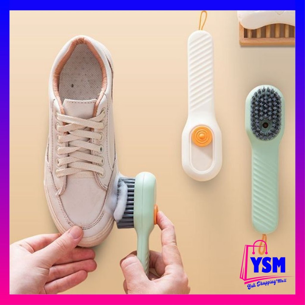 YSM Sikat Sepatu Multifungsi Dengan Lubang Detergen Sikat Sabun Otomatis 2in1 Bulu Lembut Sikat Prem