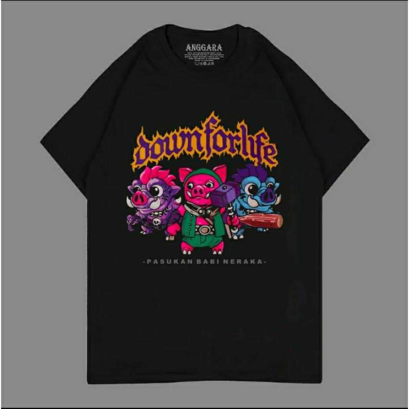 KAOS DOWN FOR LIFE PASUKAN BABI NERAKA/KAOS BAND PUNK MURAH BERKUALITAS