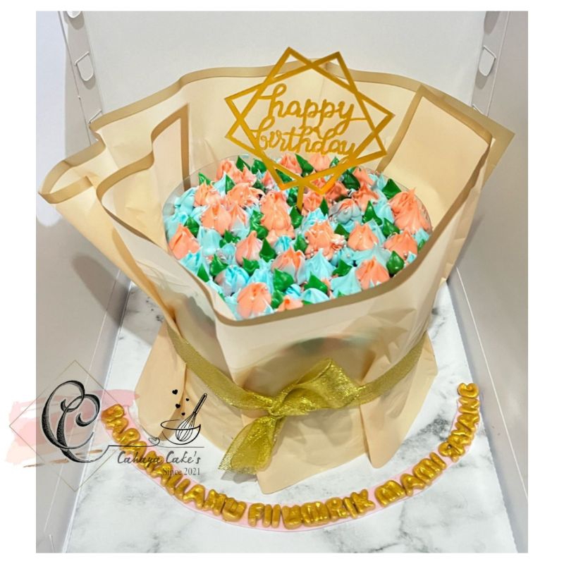 

Bouquet Flower Cake / Kue Ulang Tahun Buket Bunga / Kue Ultah Custom