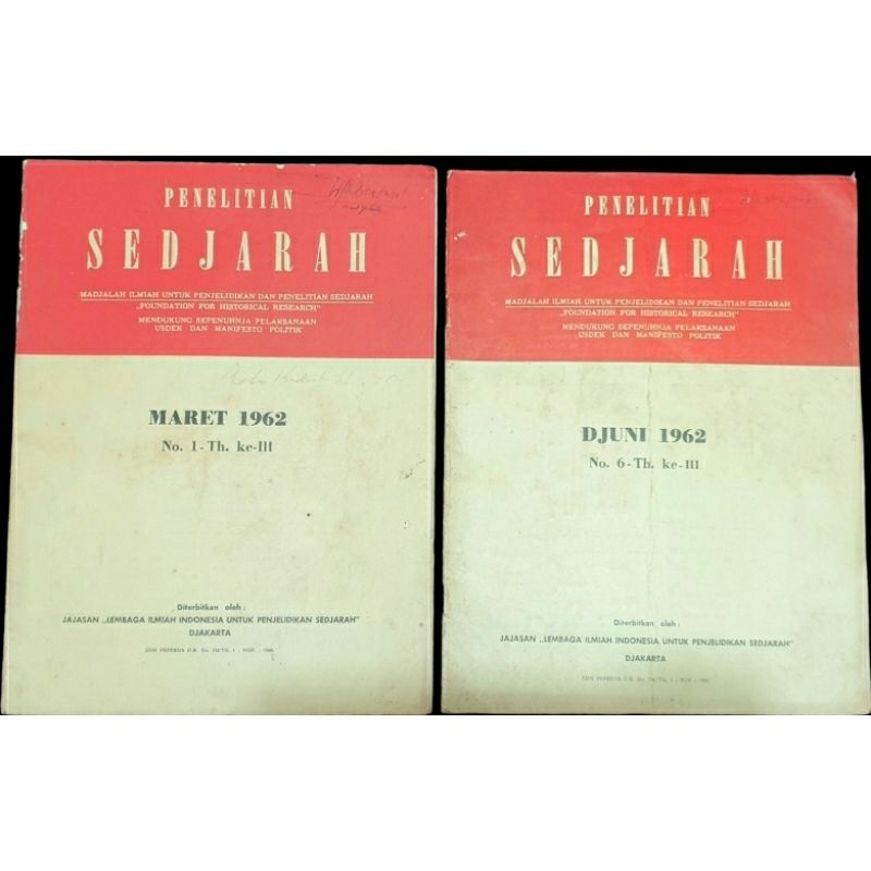 Majalah "PENELITIAN SEDJARAH" No. 1