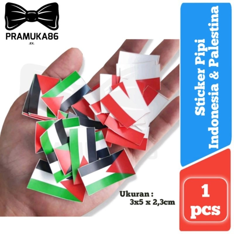 

Sticker Pipi Bendera Palestina & Merah Putih / Tempelan Pipi Palestine & Indonesia 17an