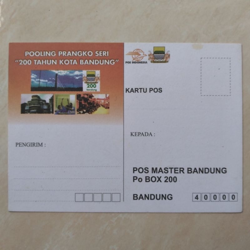 

Kartu Pos Pooling Prangko 200 Th Kota Bandung Tahun 2010 Kondisi Baru - YN1302
