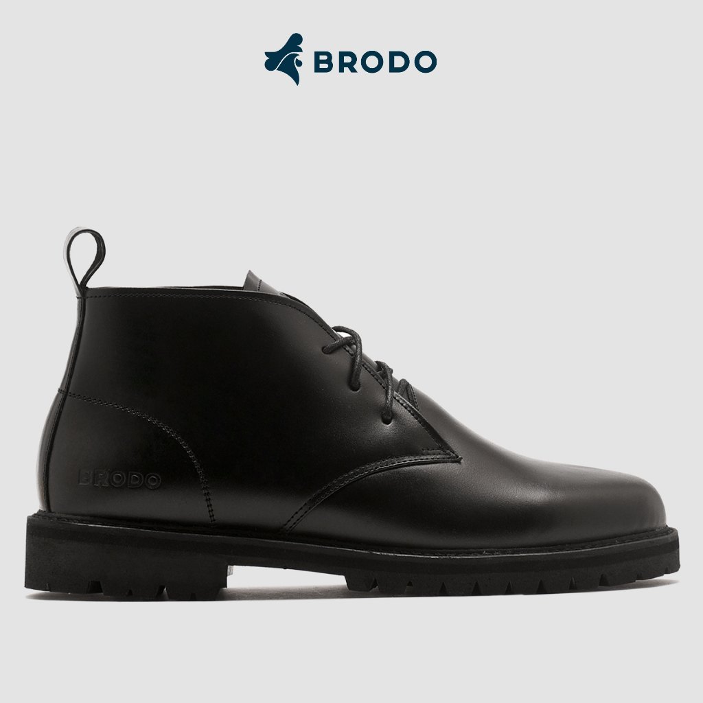 BRODO - Sepatu Siak Boots Full Black Kulit Sapi Asli