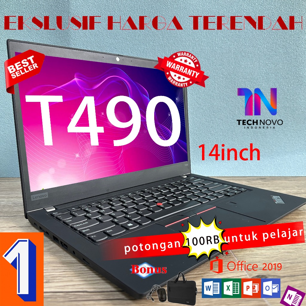 Lenovo Thinkpad T490 T490S Intel Core i5 i7 gen8 SSD 128/256gb Peningkatan Baru Laptop Second Murah 