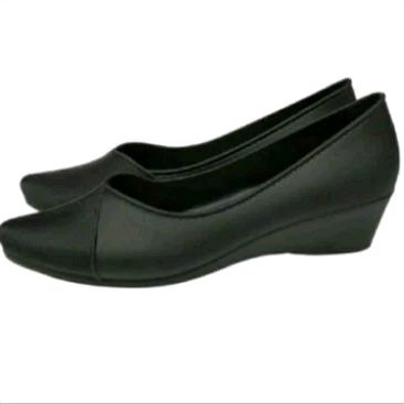 Sepatu karet pantofel FUHAHA wanita / sepatu wedges karet FUHAHA / sepatu kerja wanita 4 cm
