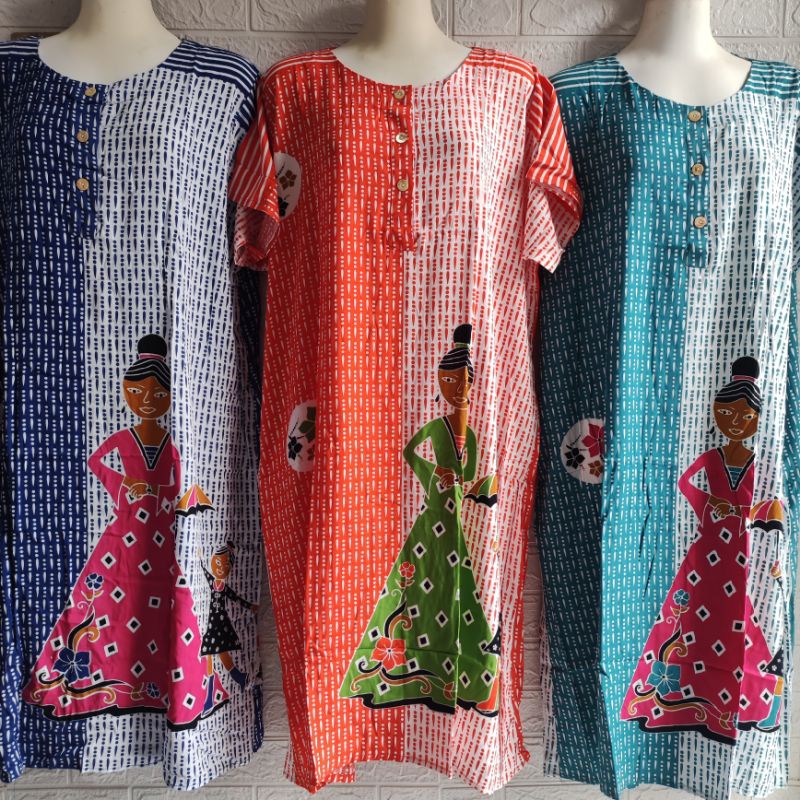 DASTER BATIK HENGKY MODEL KANCING MOTIF BEJO PAYUNG