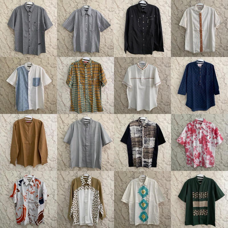 PL Kemeja Pria Lengan Panjang/Lengan Pendek Baju Pria Idul Fitri Baju Pria Idul Adha Kemeja Formal K