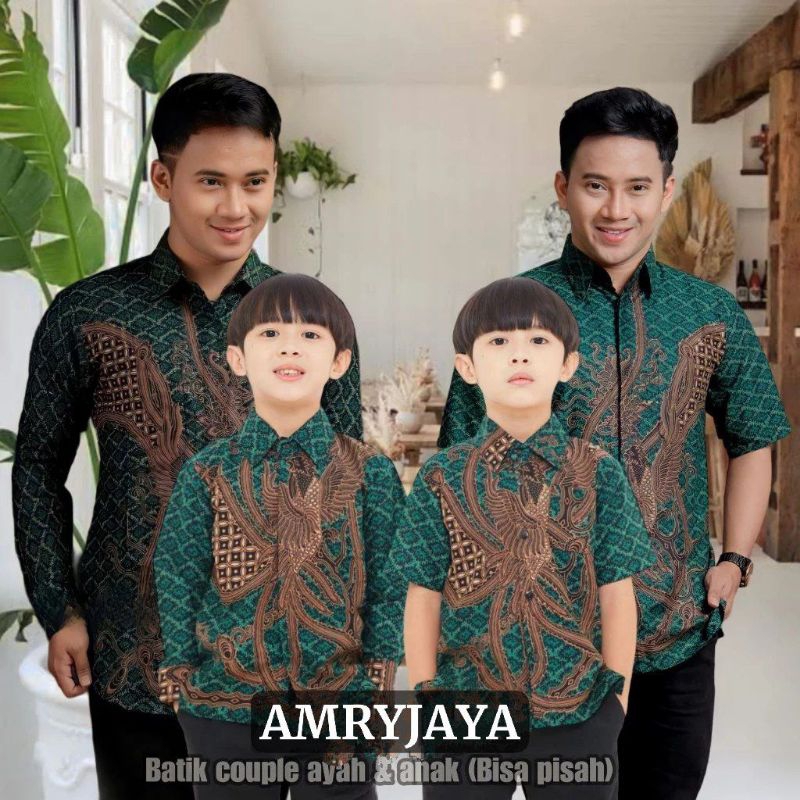 BAJU BATIK COUPLE AYAH DAN ANAK LAKI-LAKI MOTIF KERIS COKLAT BATIK ANAK KEMEJA ANAK HEM ANAK