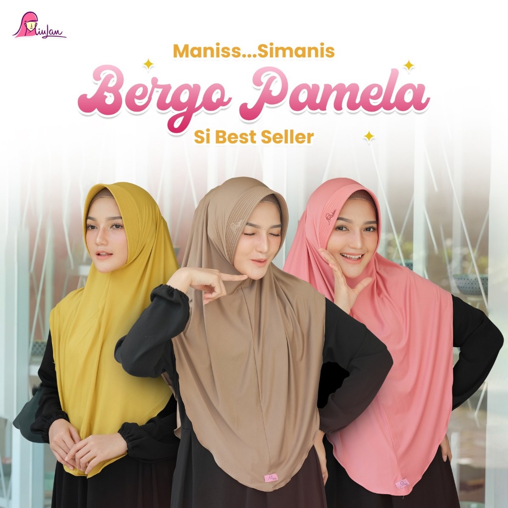 Miulan// Bergo pamela_Hijab instan hijab blouse