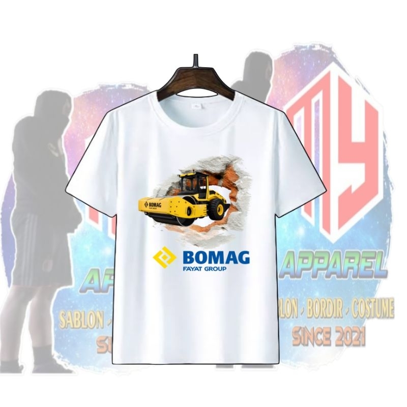 Kaos vibro Bomag 3D/kaos sablon DTF/kaos lengan pendek pria wanita
